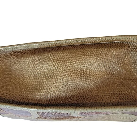 Vintage 80s CARLOS FALCHI Exotic Snakeskin Lizard Patchwork Envelope Clutch USA - Picture 4 of 8